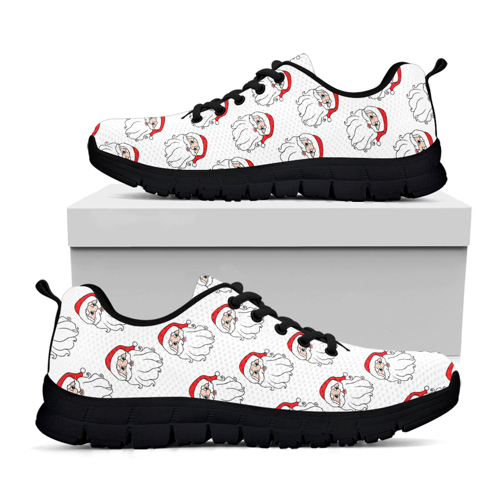 Christmas Santa Claus Pattern Print Black Sneakers