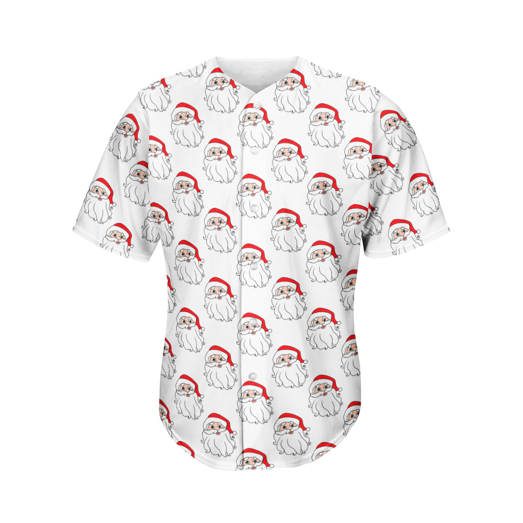 Christmas Santa Claus Pattern Print Men's Baseball Jersey