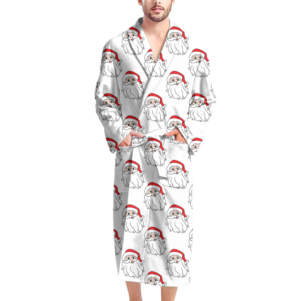 Christmas Santa Claus Pattern Print Men's Bathrobe