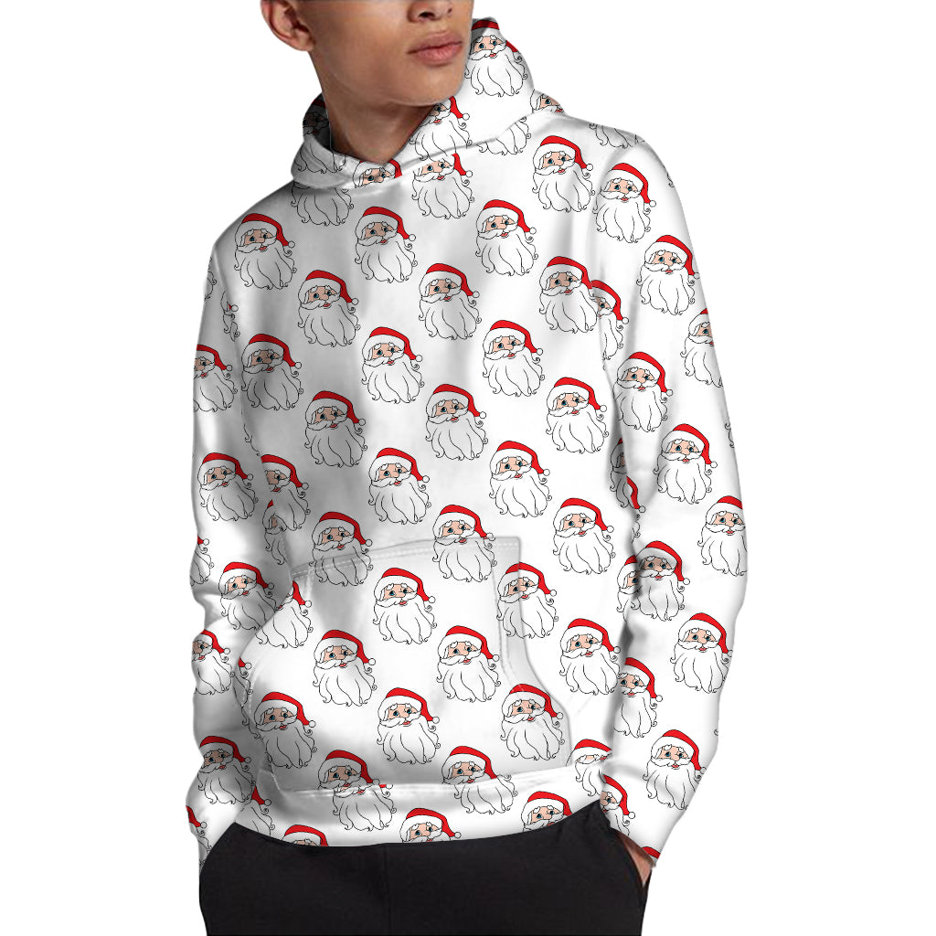 Christmas Santa Claus Pattern Print Pullover Hoodie