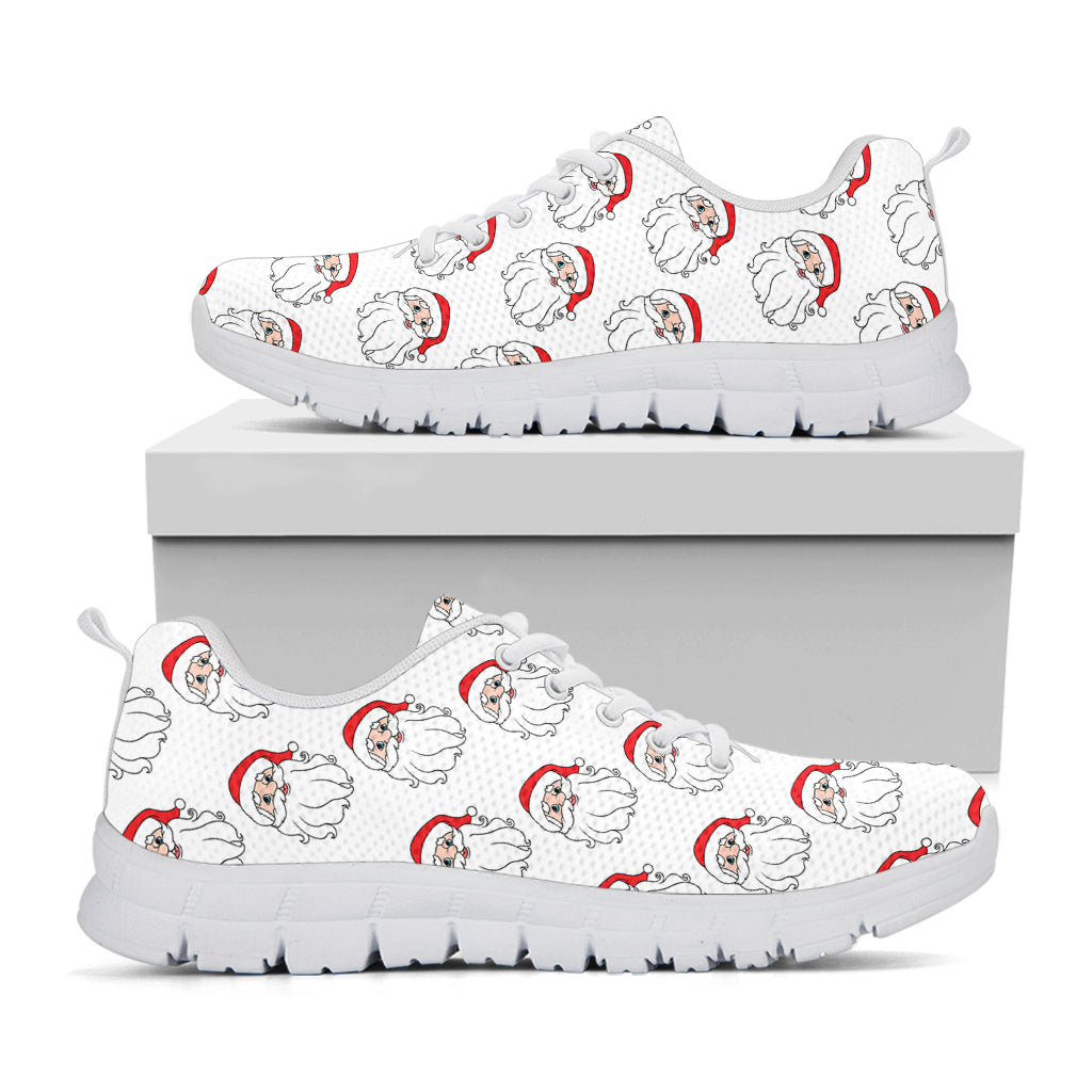 Christmas Santa Claus Pattern Print White Sneakers