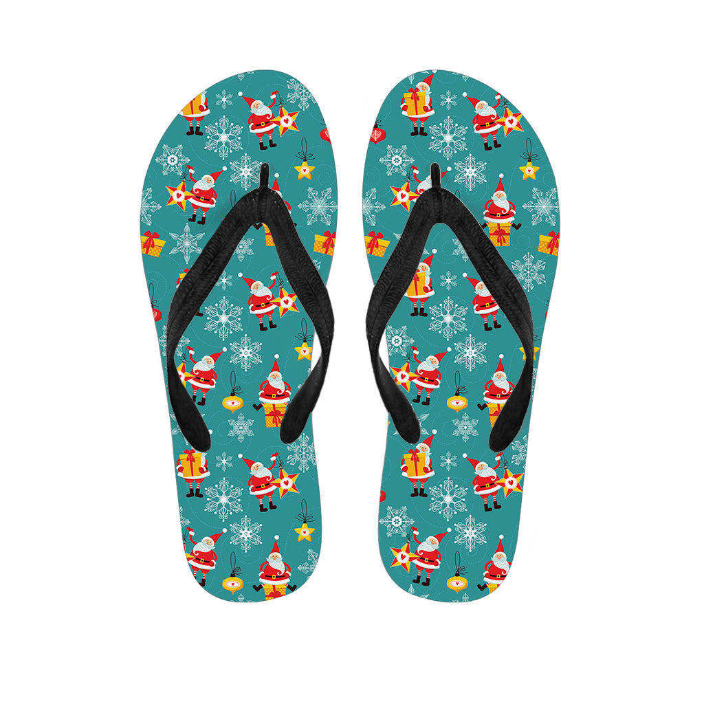 Christmas Santa Gift Pattern Print Flip Flops