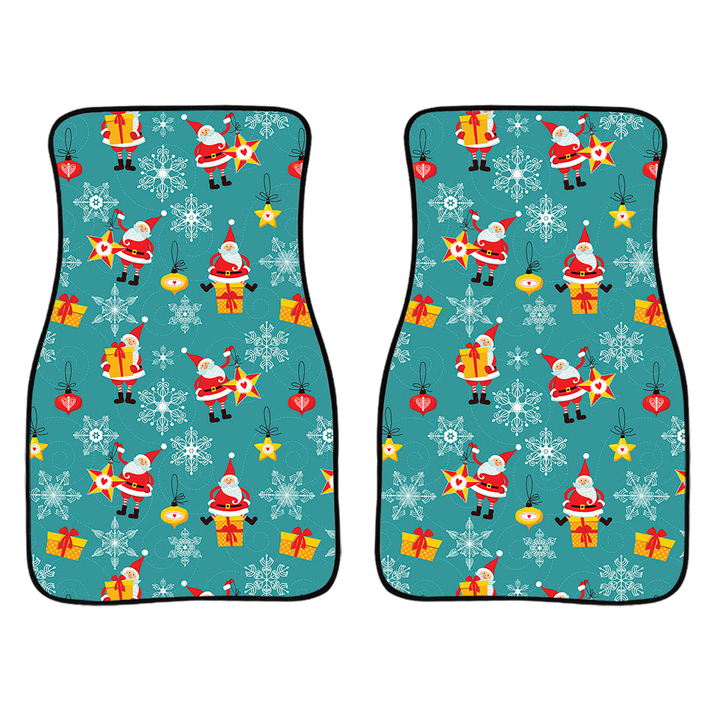 Christmas Santa Gift Pattern Print Front Car Floor Mats