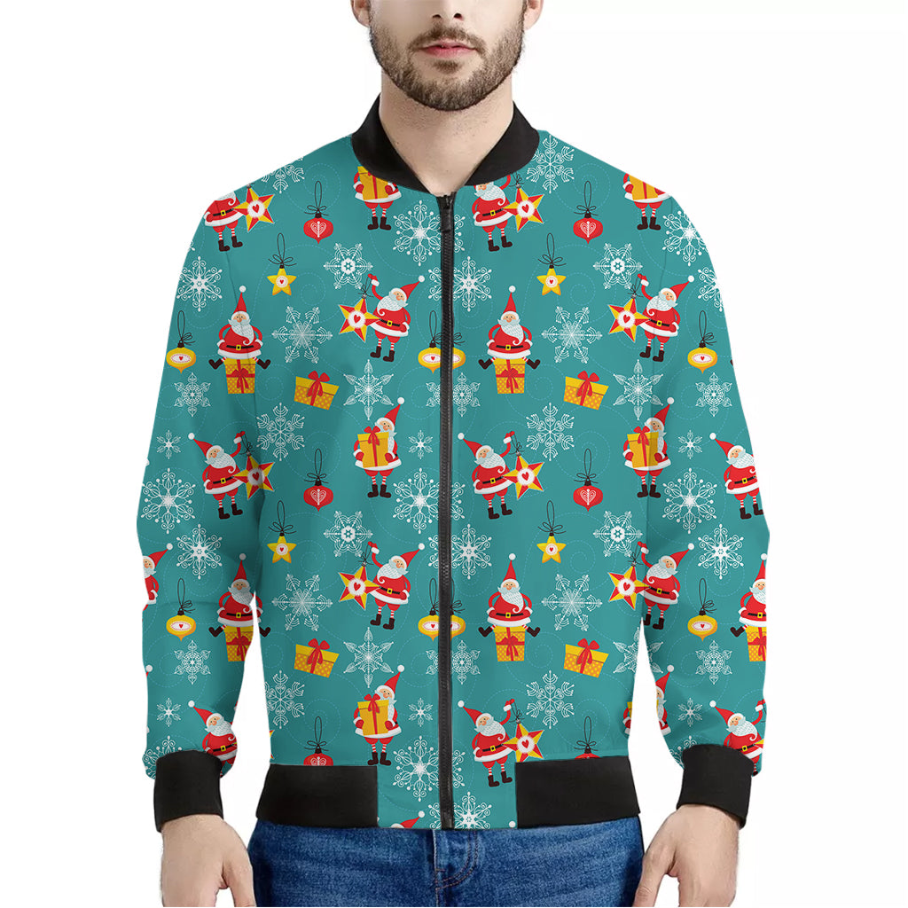 Christmas Santa Gift Pattern Print Men's Bomber Jacket