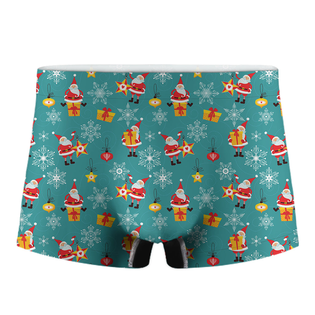 Christmas Santa Gift Pattern Print Men's Boxer Briefs