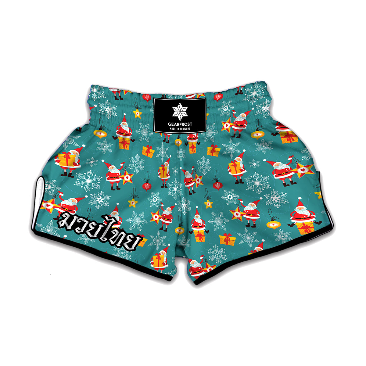 Christmas Santa Gift Pattern Print Muay Thai Boxing Shorts