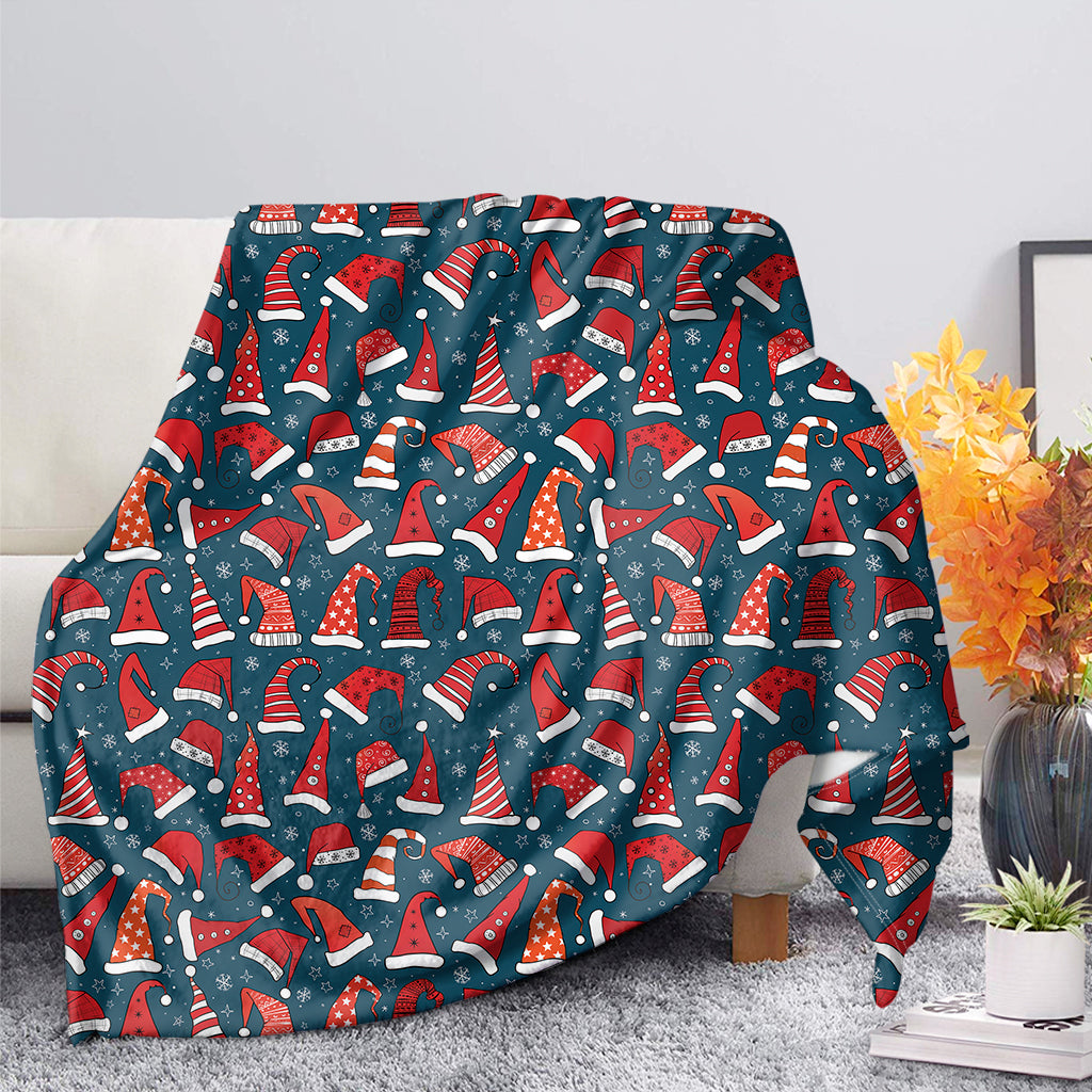 Christmas Santa Hats Pattern Print Blanket