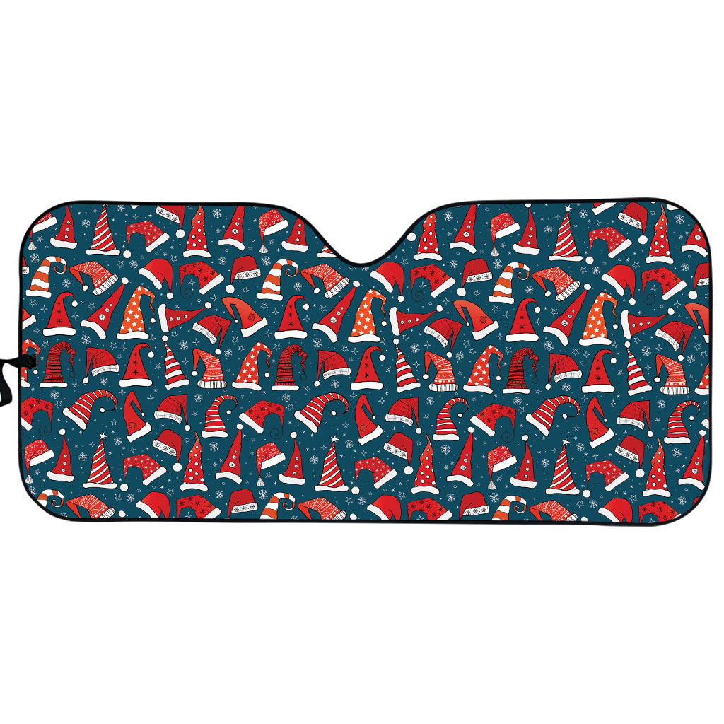 Christmas Santa Hats Pattern Print Car Sun Shade