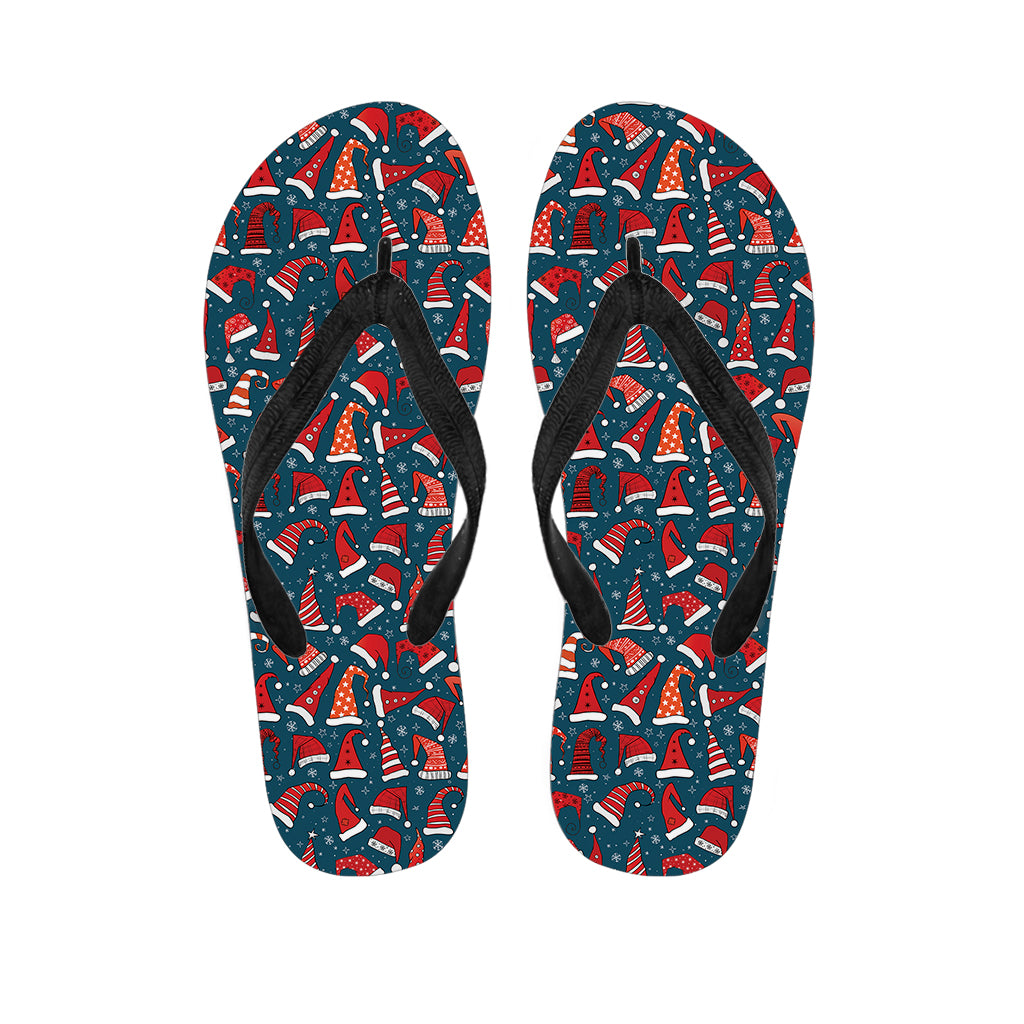 Christmas Santa Hats Pattern Print Flip Flops