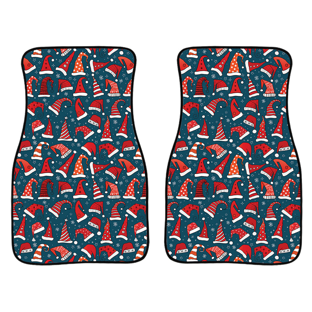 Christmas Santa Hats Pattern Print Front Car Floor Mats