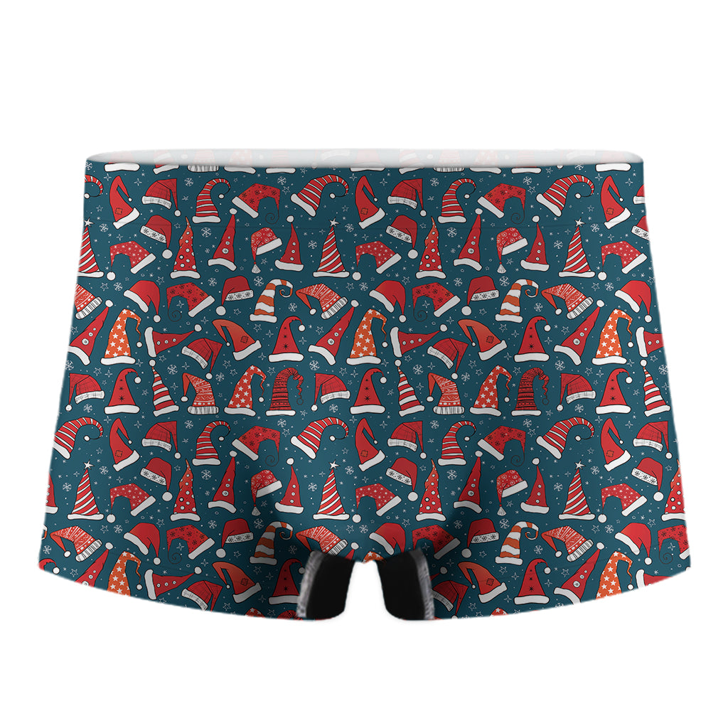 Christmas Santa Hats Pattern Print Men's Boxer Briefs