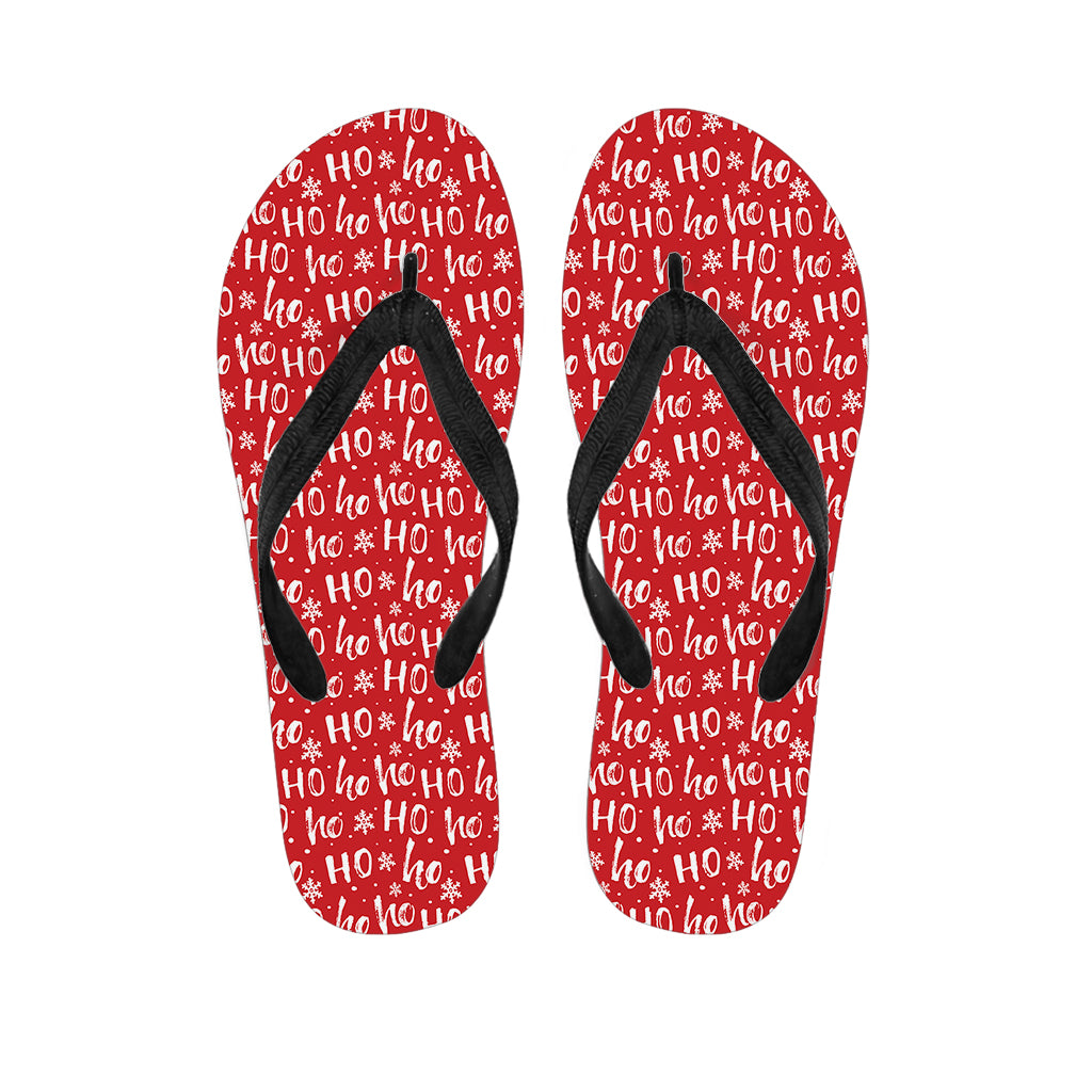 Christmas Santa Laugh Pattern Print Flip Flops