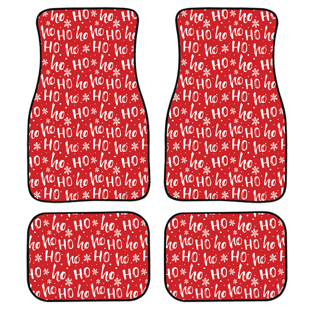 Christmas Santa Laugh Pattern Print Front and Back Car Floor Mats