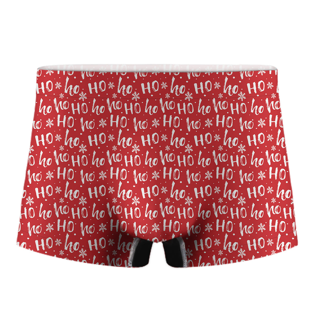 Christmas Santa Laugh Pattern Print Men's Boxer Briefs