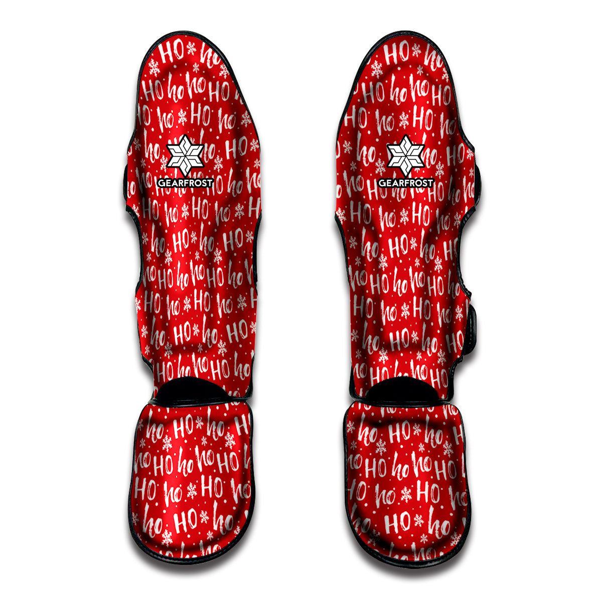 Christmas Santa Laugh Pattern Print Muay Thai Shin Guards