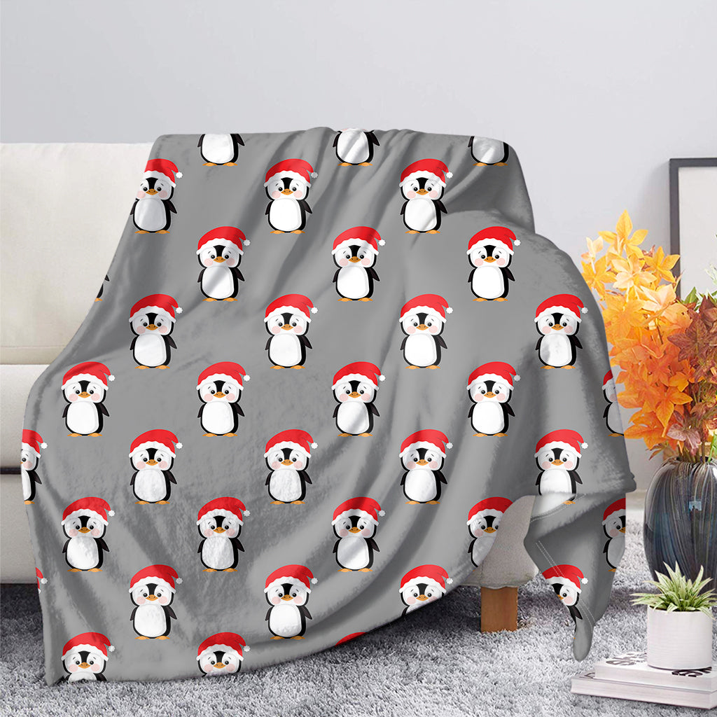 Christmas Santa Penguin Pattern Print Blanket