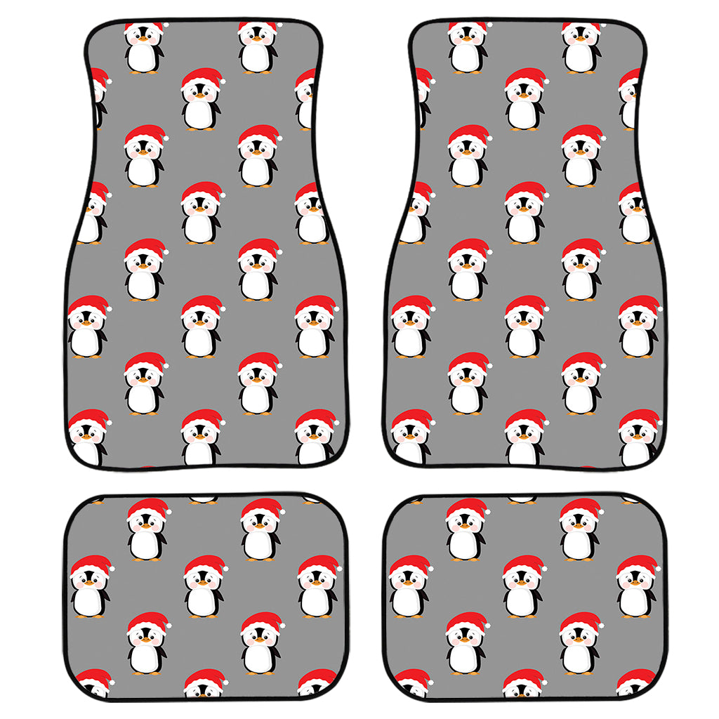 Christmas Santa Penguin Pattern Print Front and Back Car Floor Mats