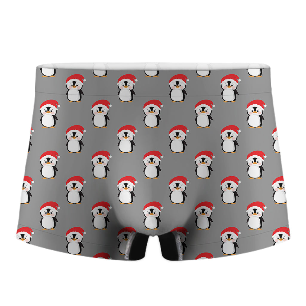 Christmas Santa Penguin Pattern Print Men's Boxer Briefs