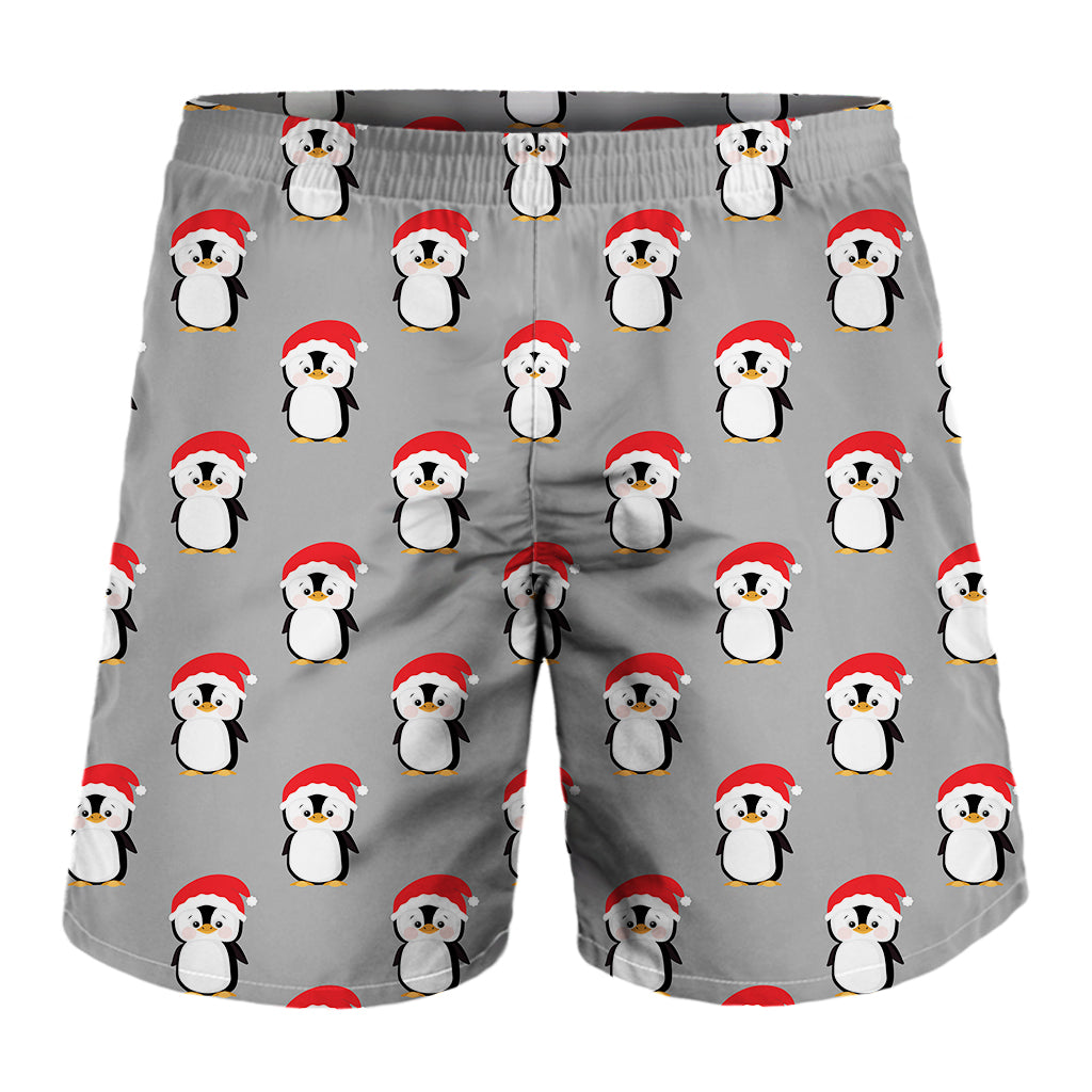 Christmas Santa Penguin Pattern Print Men's Shorts