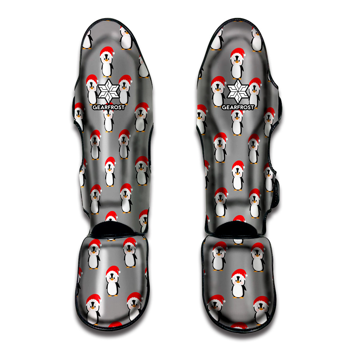 Christmas Santa Penguin Pattern Print Muay Thai Shin Guards