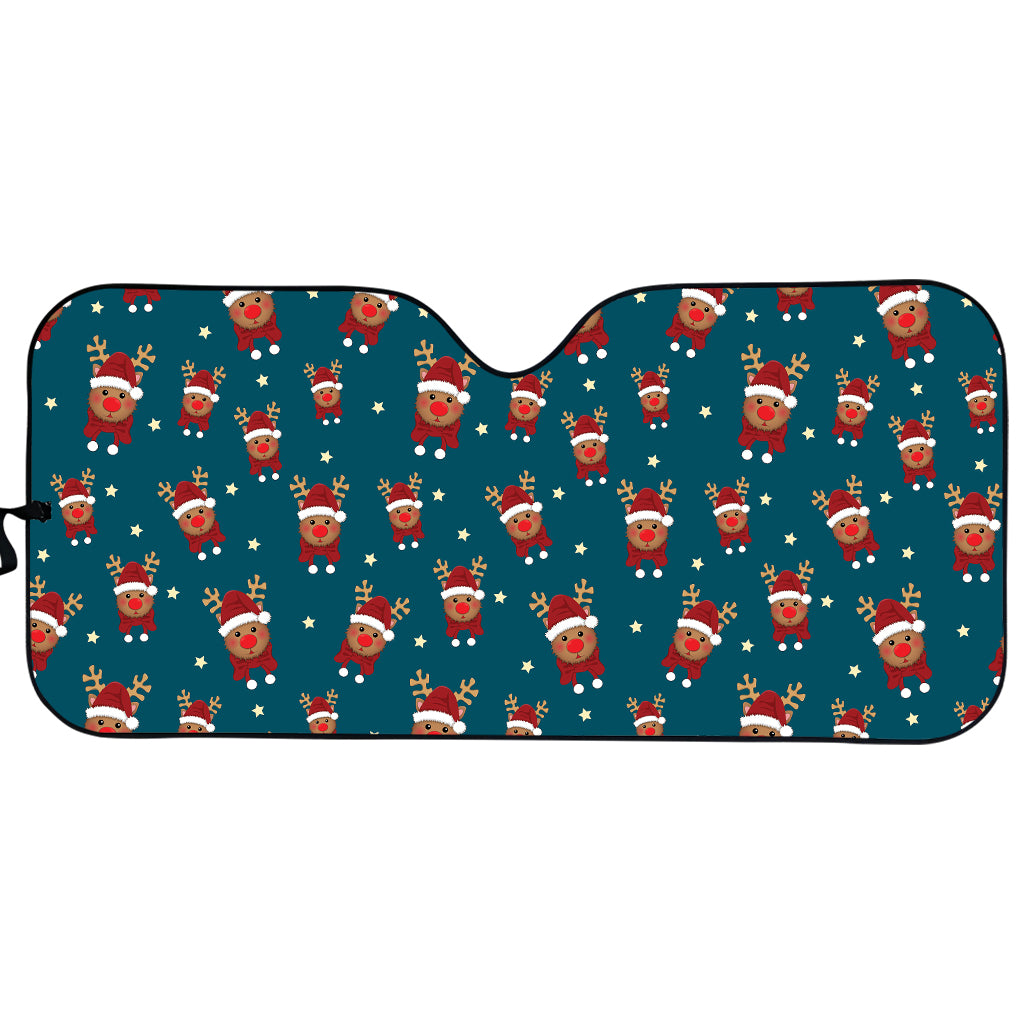 Christmas Santa Reindeer Pattern Print Car Sun Shade