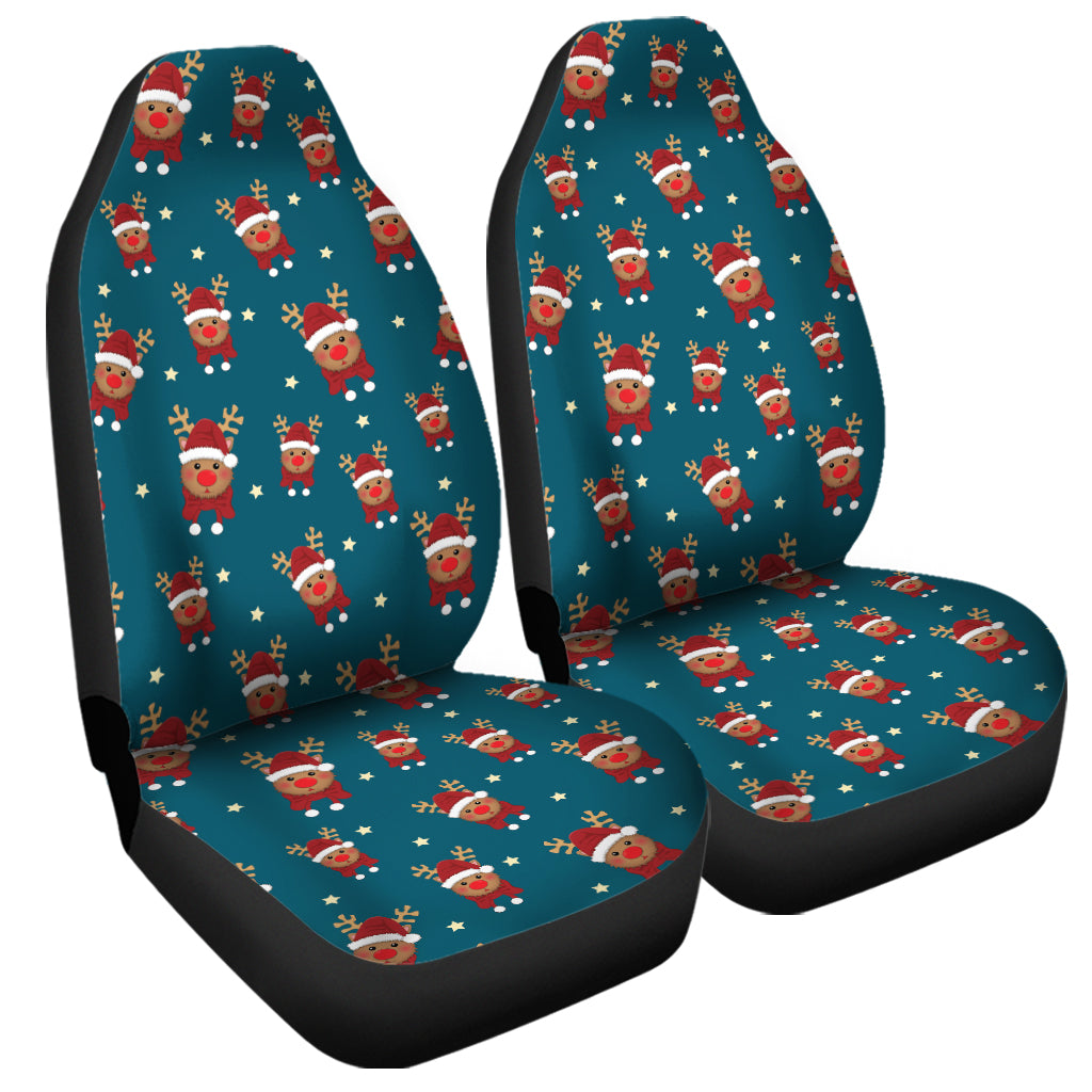 Christmas Santa Reindeer Pattern Print Universal Fit Car Seat Covers