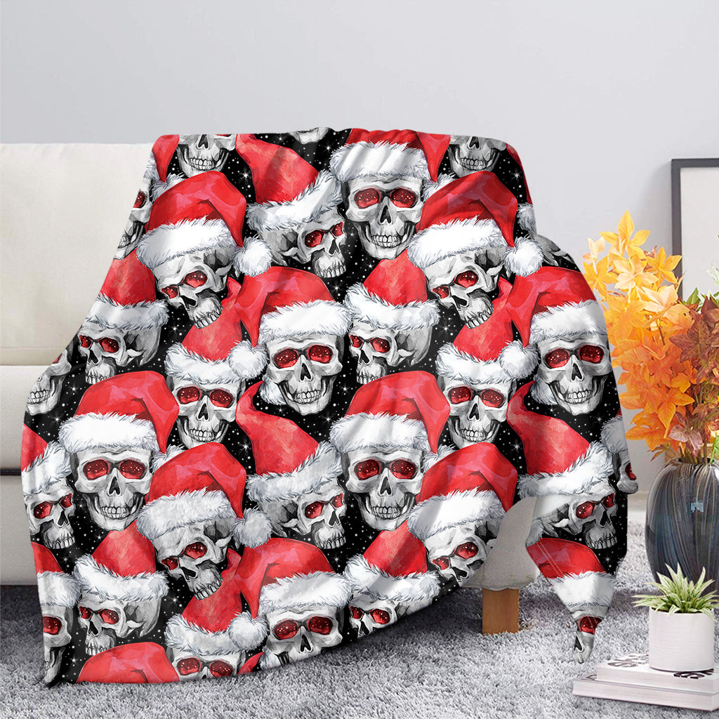 Christmas Santa Skull Pattern Print Blanket