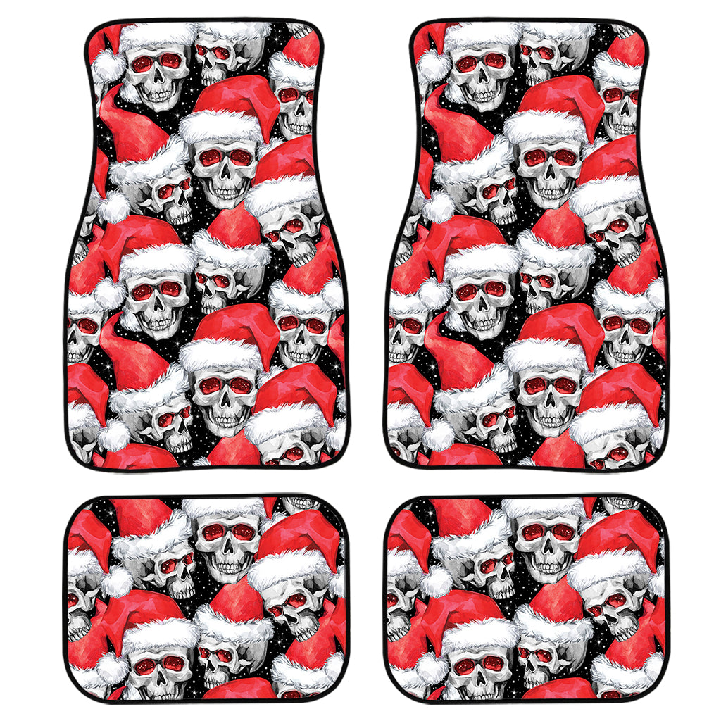 Christmas Santa Skull Pattern Print Front and Back Car Floor Mats