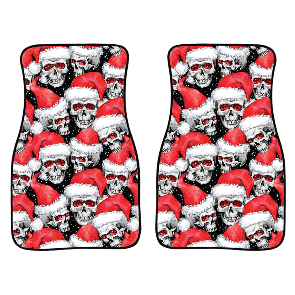 Christmas Santa Skull Pattern Print Front Car Floor Mats