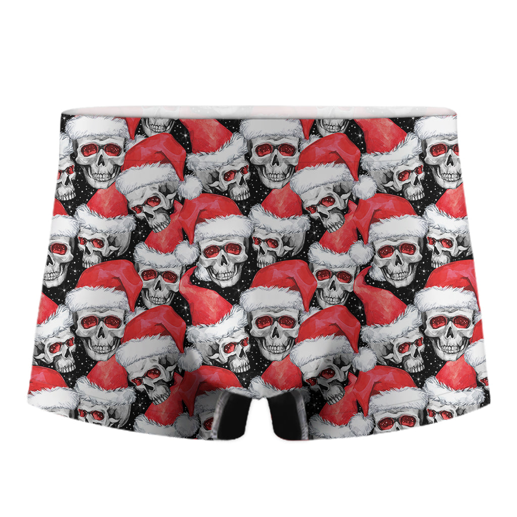 Christmas Santa Skull Pattern Print Men's Boxer Briefs