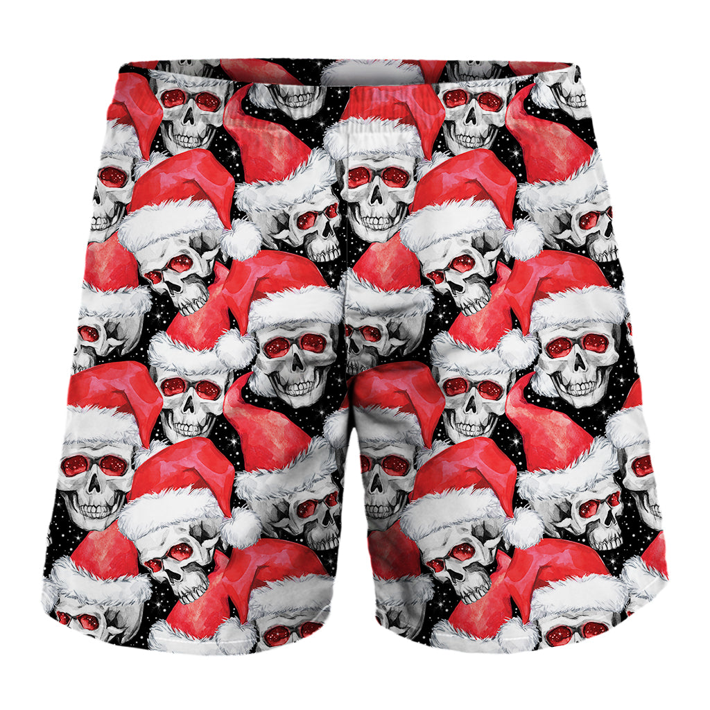 Christmas Santa Skull Pattern Print Men's Shorts