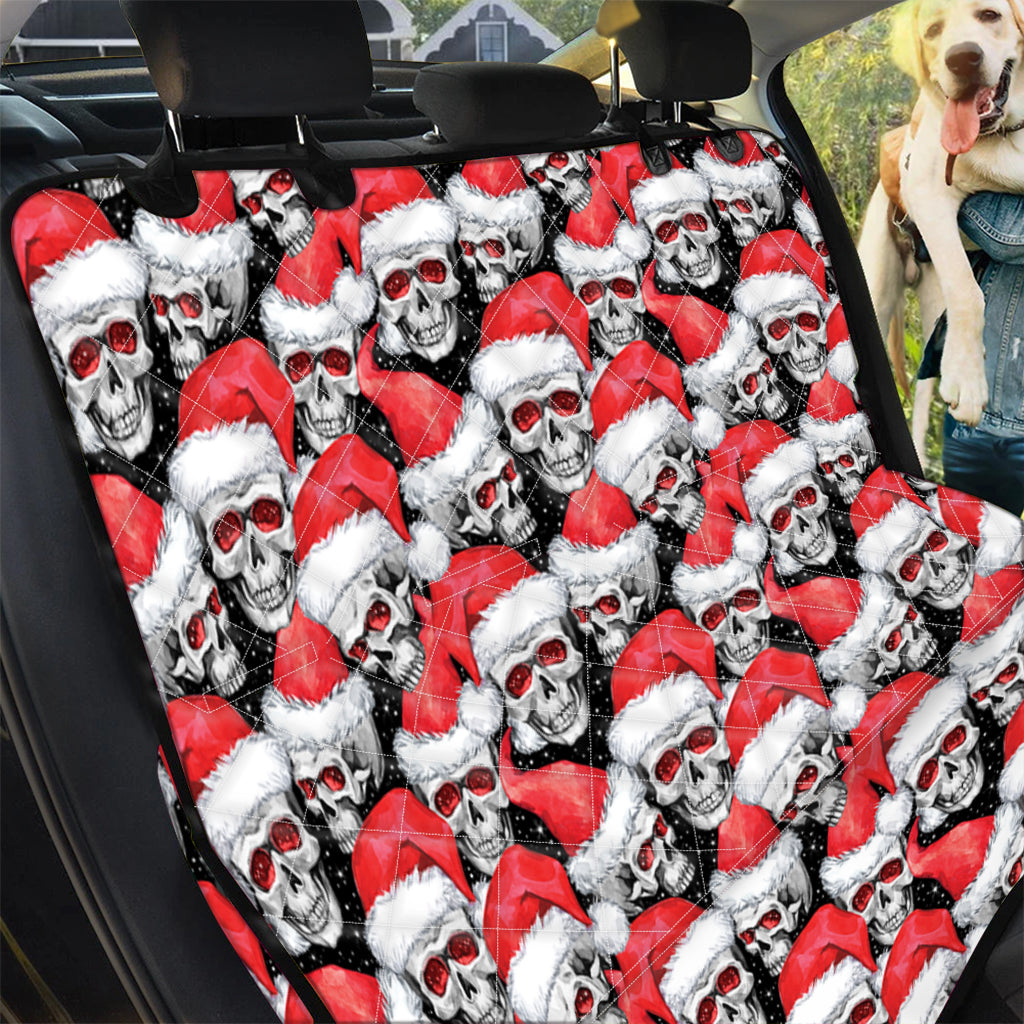 Christmas Santa Skull Pattern Print Pet Car Back Seat Cover