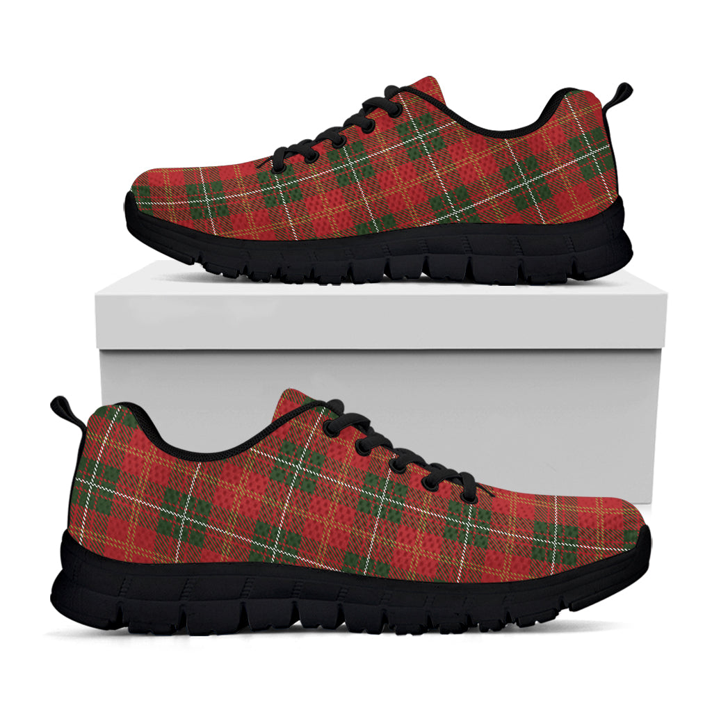 Christmas Scottish Tartan Pattern Print Black Sneakers