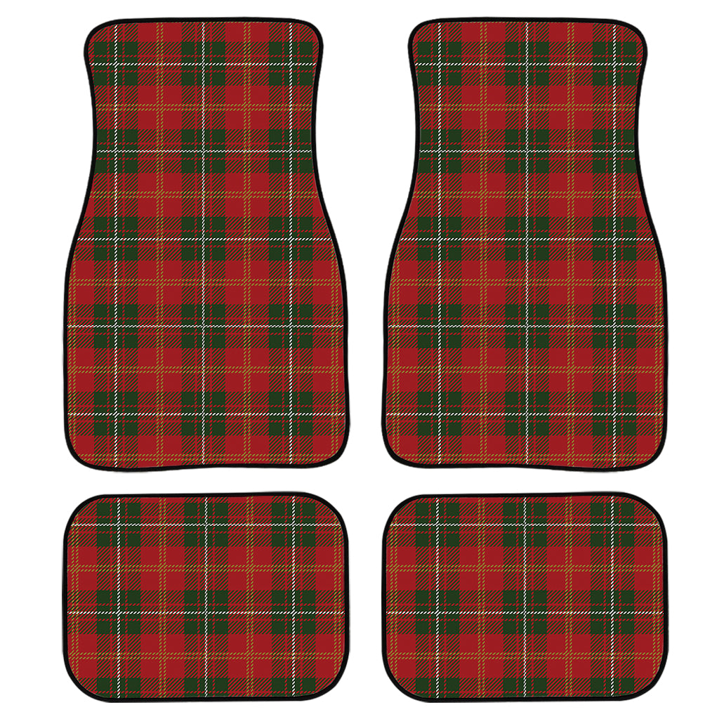 Christmas Scottish Tartan Pattern Print Front and Back Car Floor Mats