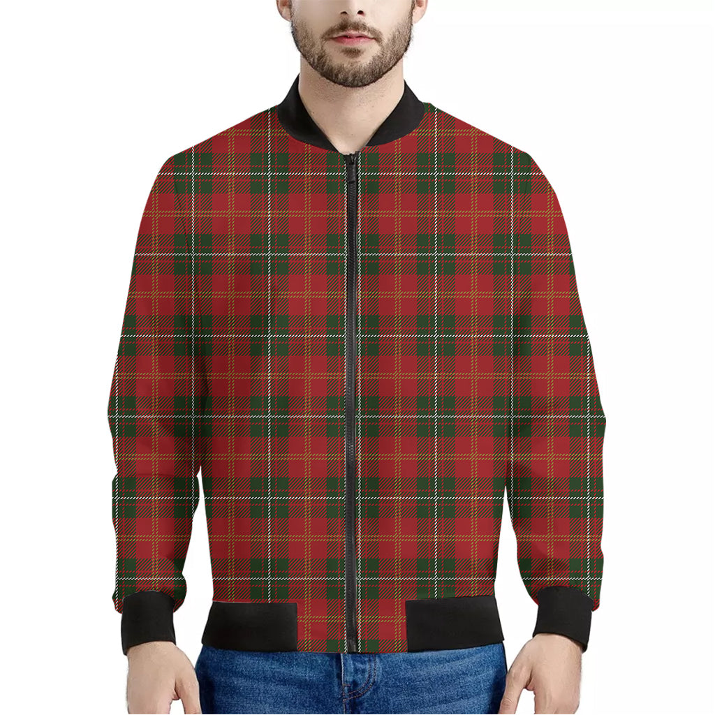 Christmas Scottish Tartan Pattern Print Men's Bomber Jacket