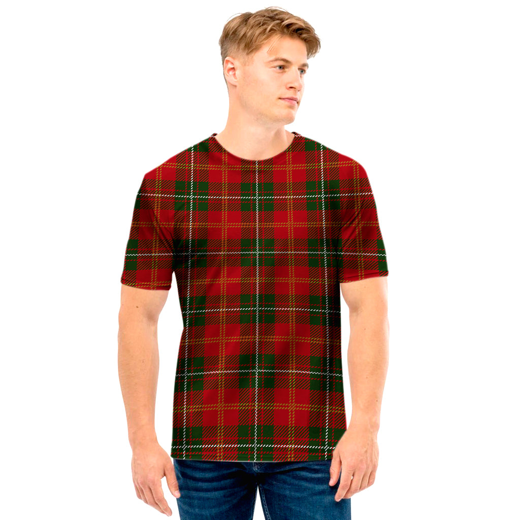 Christmas Scottish Tartan Pattern Print Men's T-Shirt