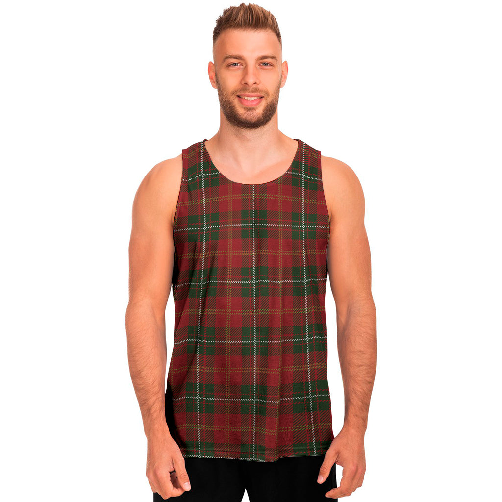 Christmas Scottish Tartan Pattern Print Men's Tank Top