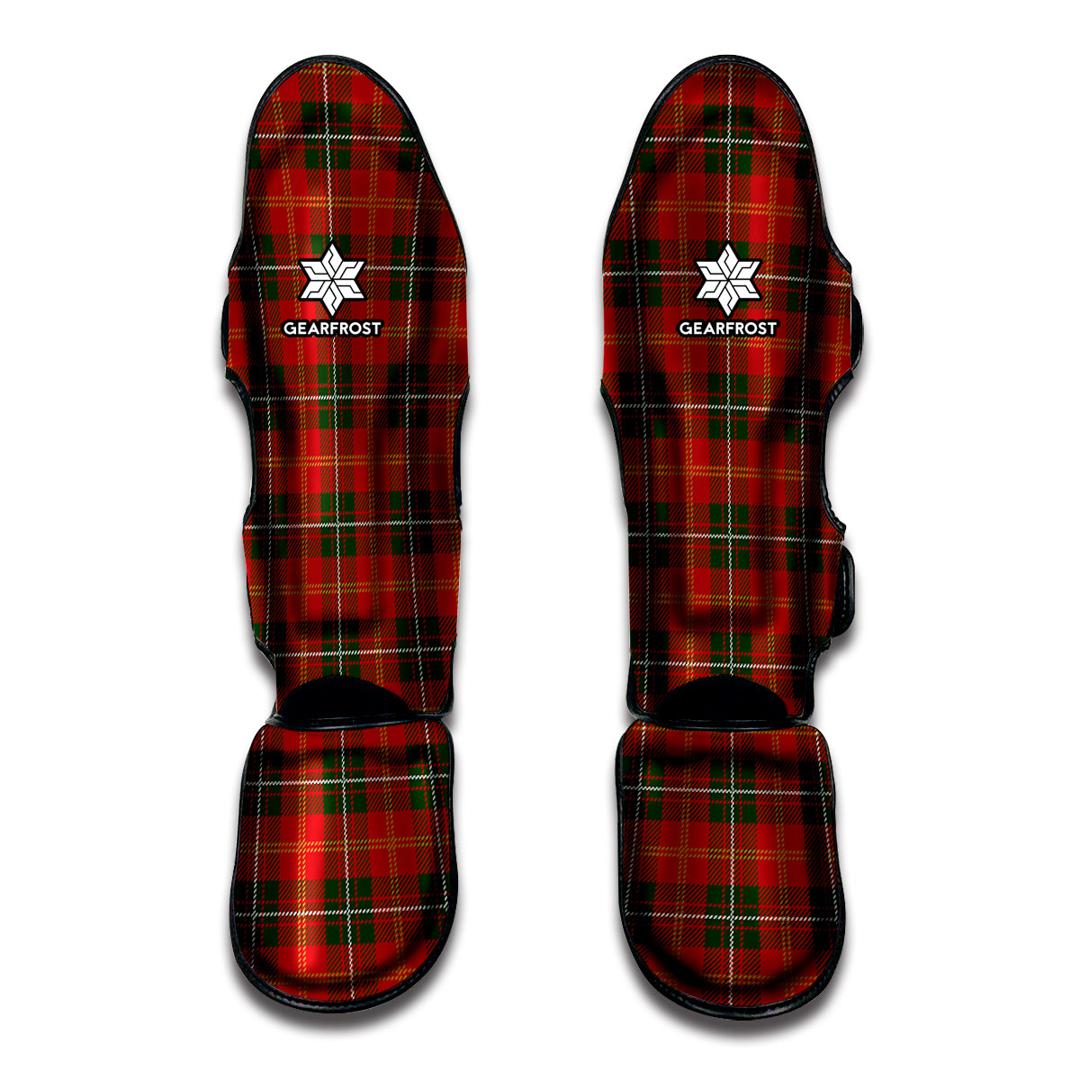 Christmas Scottish Tartan Pattern Print Muay Thai Shin Guards