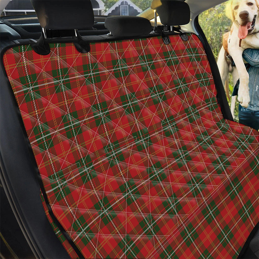 Christmas Scottish Tartan Pattern Print Pet Car Back Seat Cover