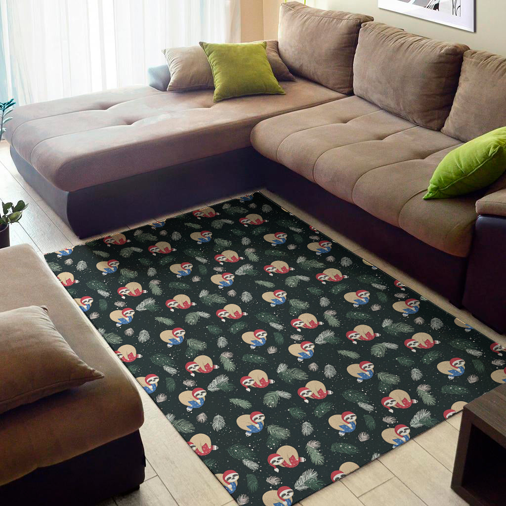 Christmas Sleeping Sloths Pattern Print Area Rug