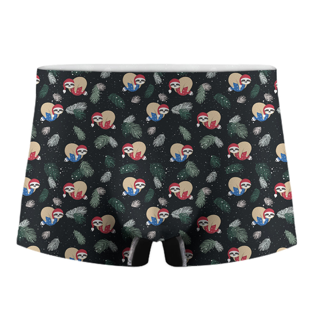 Christmas Sleeping Sloths Pattern Print Men's Boxer Briefs