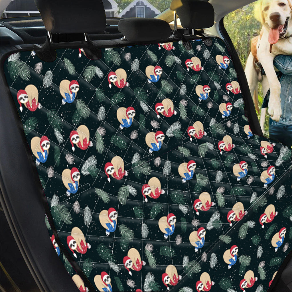 Christmas Sleeping Sloths Pattern Print Pet Car Back Seat Cover