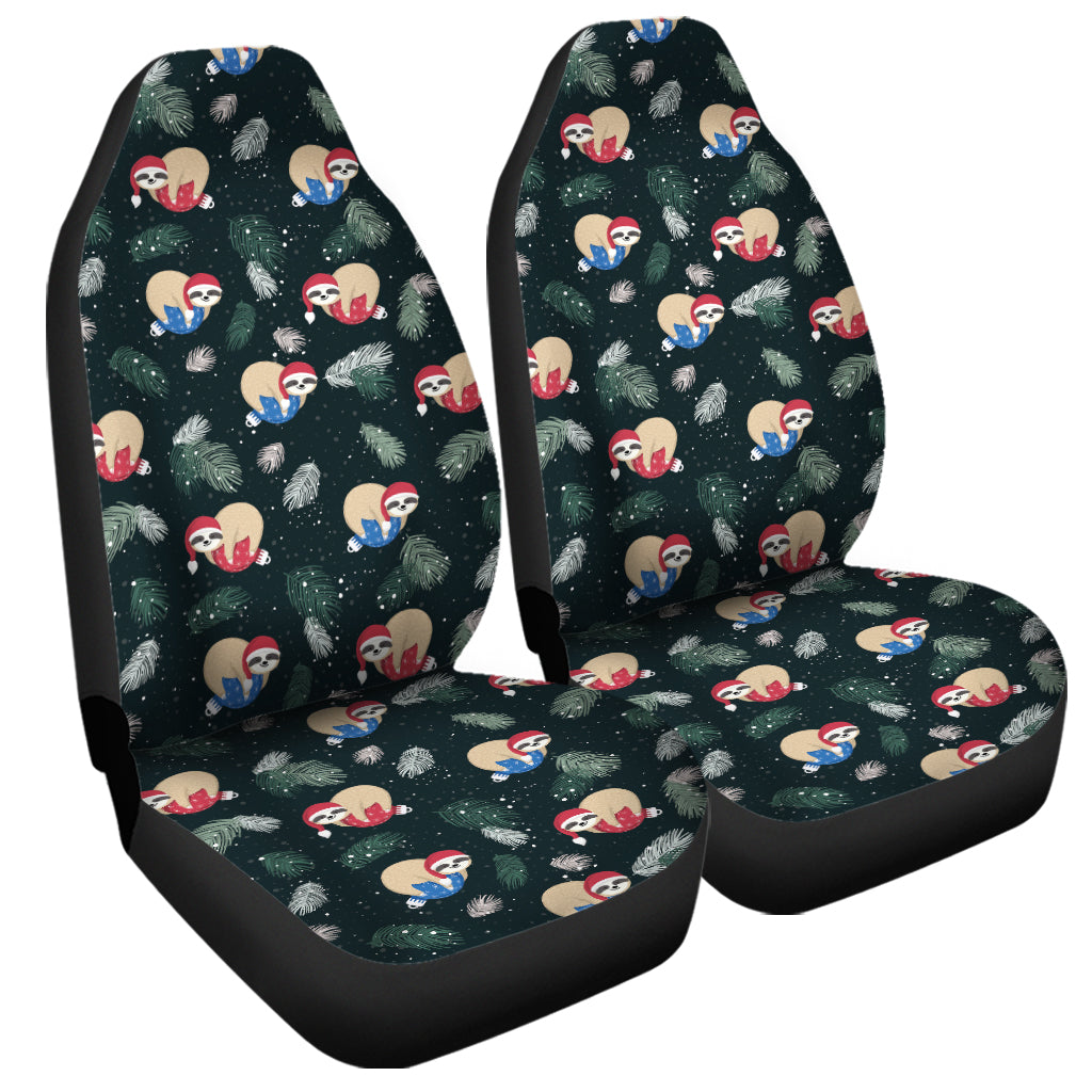 Christmas Sleeping Sloths Pattern Print Universal Fit Car Seat Covers