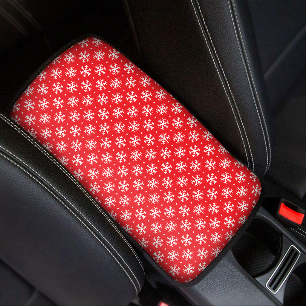 Christmas Snowflake Pattern Print Car Center Console Cover