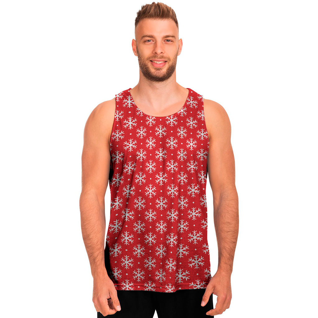 Christmas Snowflake Pattern Print Men's Tank Top