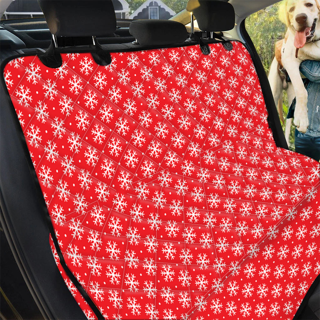 Christmas Snowflake Pattern Print Pet Car Back Seat Cover