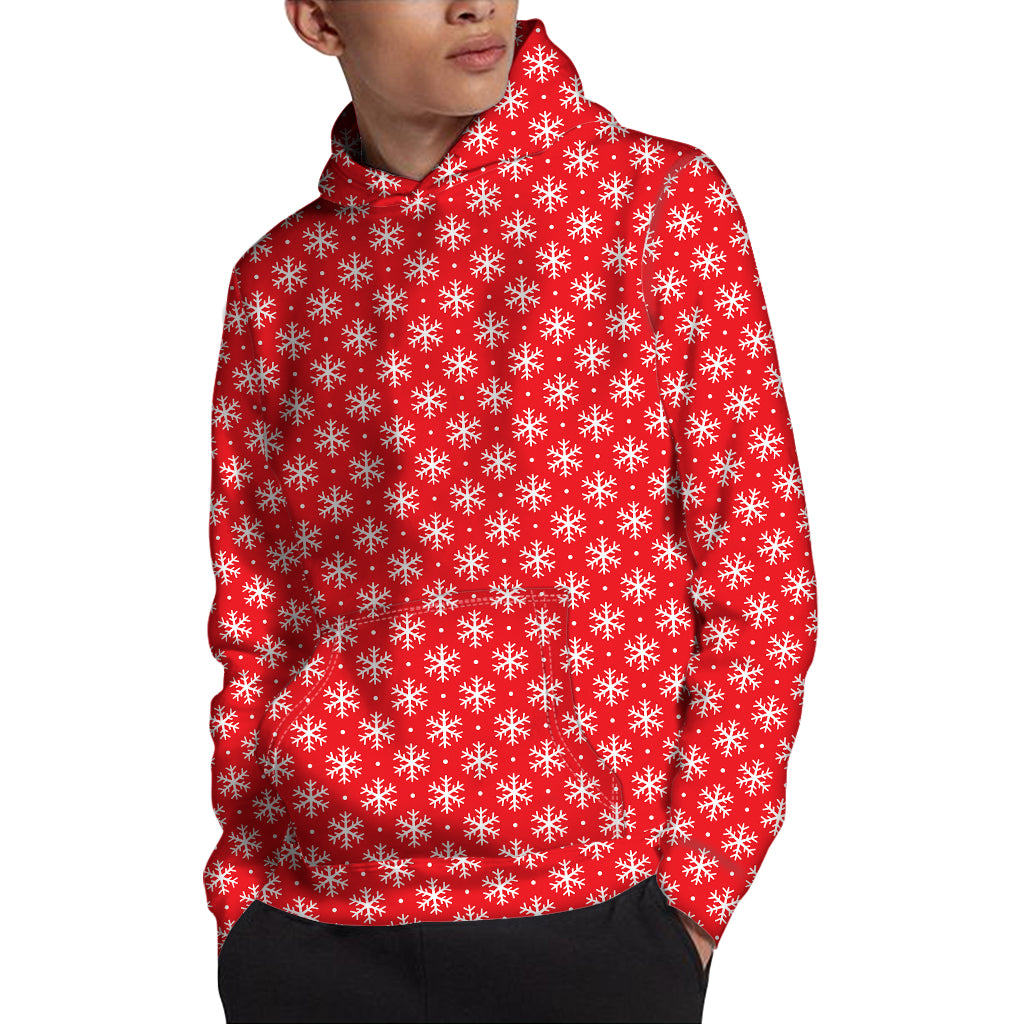 Christmas Snowflake Pattern Print Pullover Hoodie