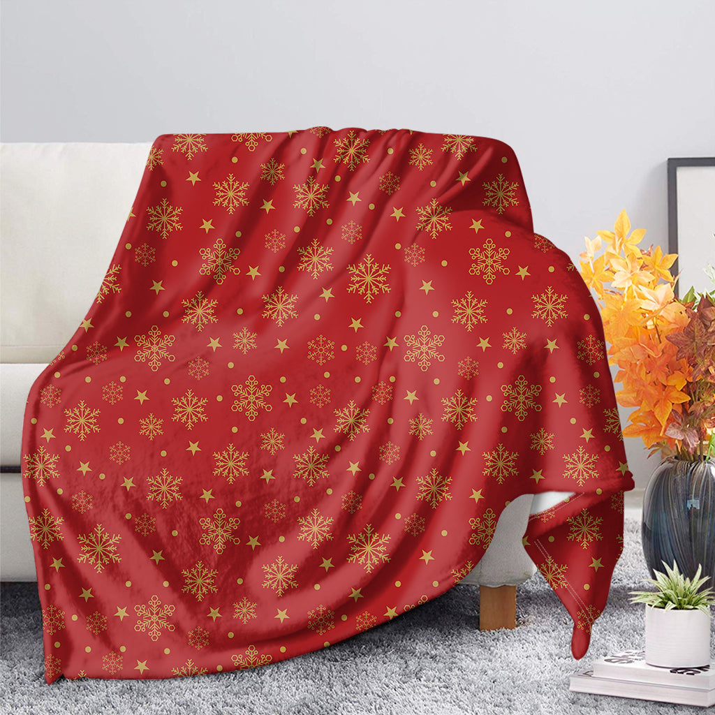 Christmas Snowflakes And Stars Print Blanket