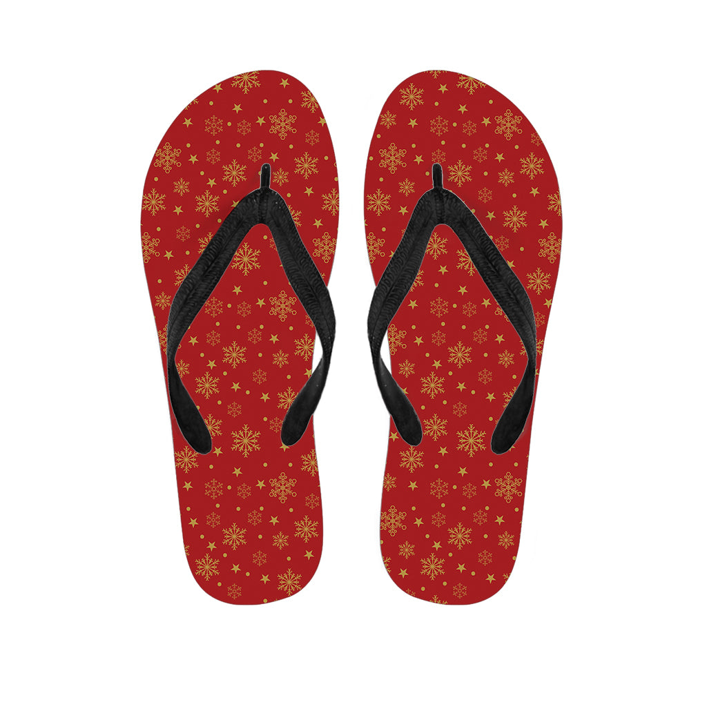 Christmas Snowflakes And Stars Print Flip Flops