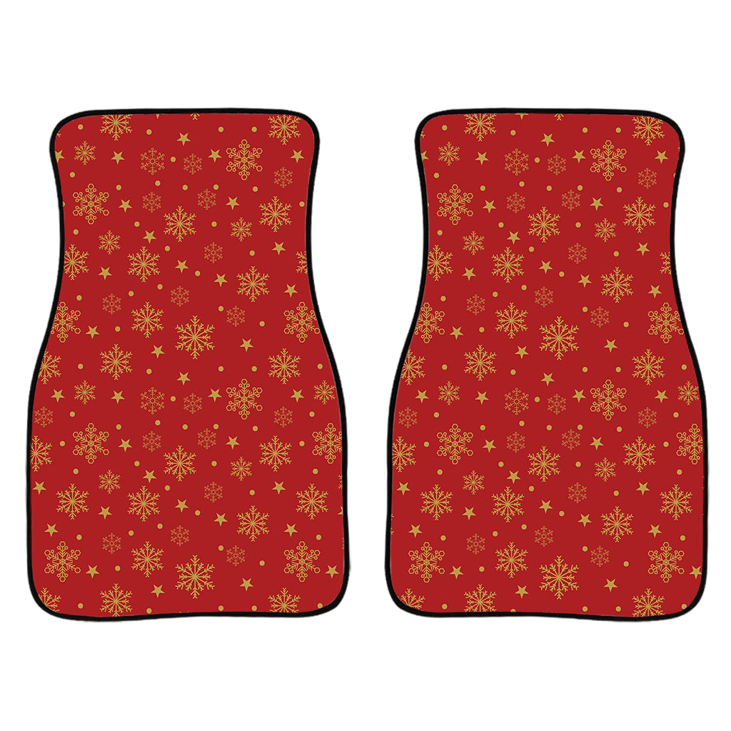 Christmas Snowflakes And Stars Print Front Car Floor Mats